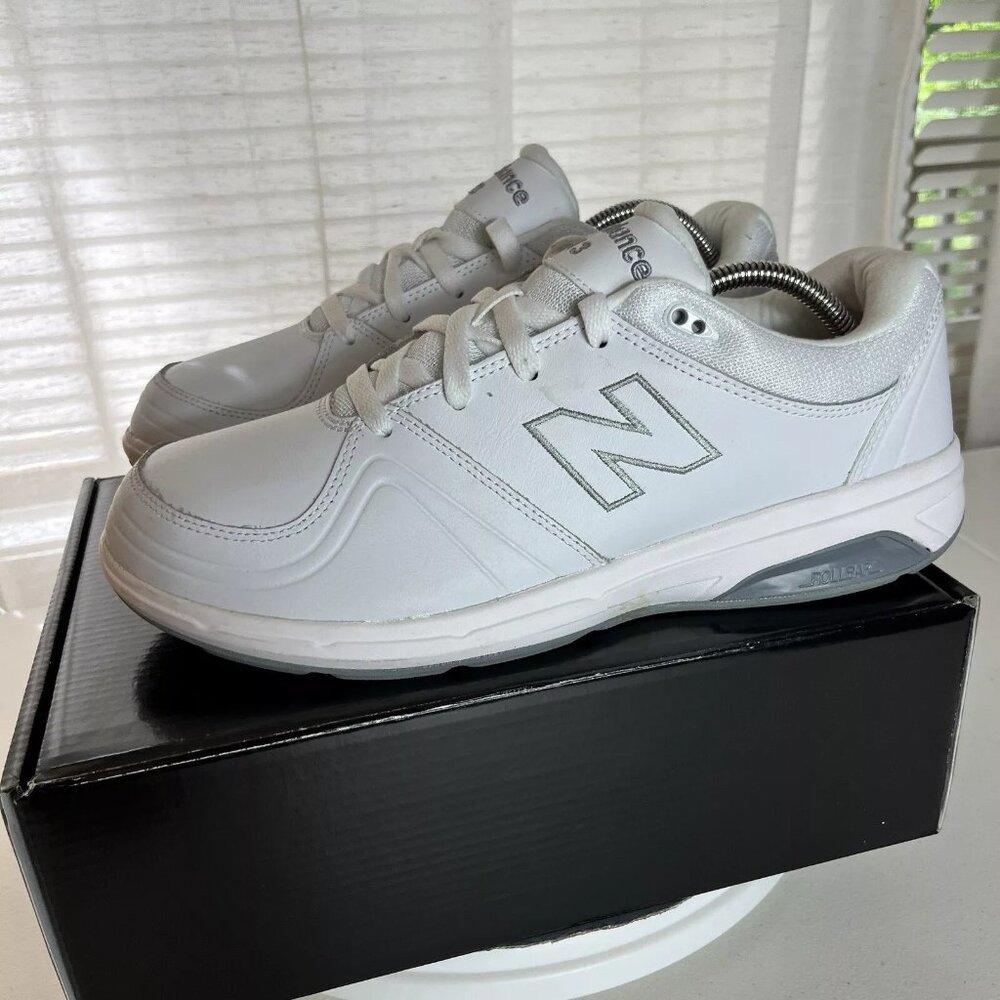 New Balance Womens 813 Walking Comfort Shoes Size 12 D White Leather GUC